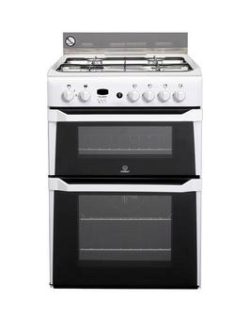 Indesit Id60G2W 60Cm Double Oven Gas Cooker
